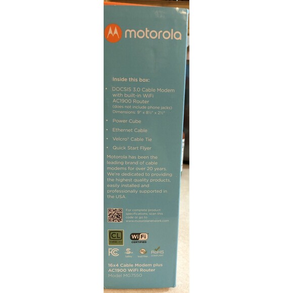 Motorola 16x4 cable modem plus ac1900 router model MG7550 - Picture 4 of 4